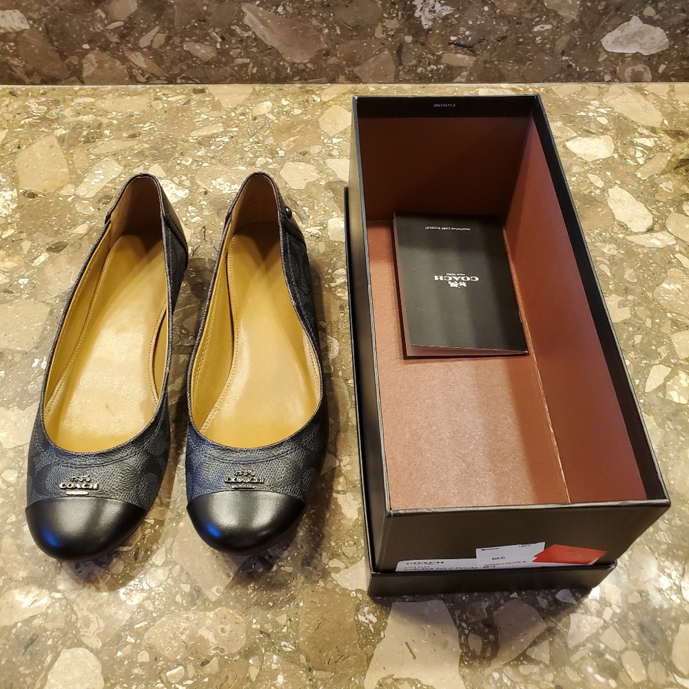 Coach Chelsea Slip-On Ballet Flat Black-Smoke 8M